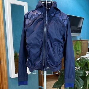 Adidas Dark Blue Hooded Jacket